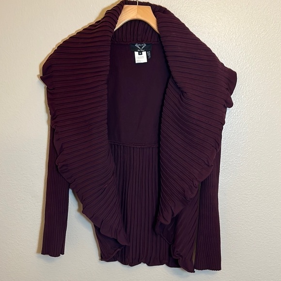 *3/$15* BURGANDY Cardigan Open Front Sweater - Picture 1 of 10